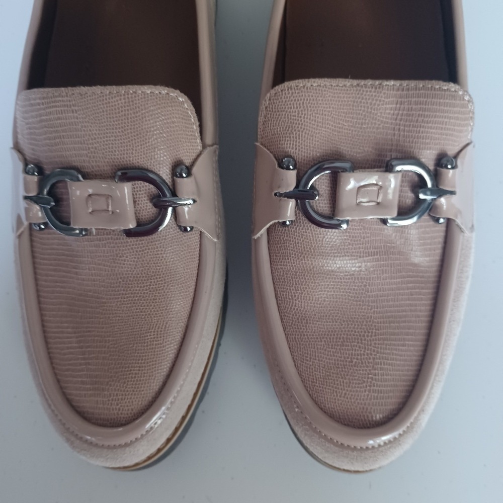 Donald Pliner Womens Blush Pink Leather Lug Sole Bit Loafers HPCLIO-CS Size 10M - Picture 12 of 16
